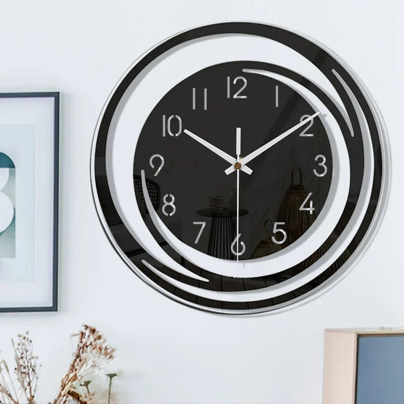 Olvoria | Modern Minimalist Wall Clock with Swirl Design