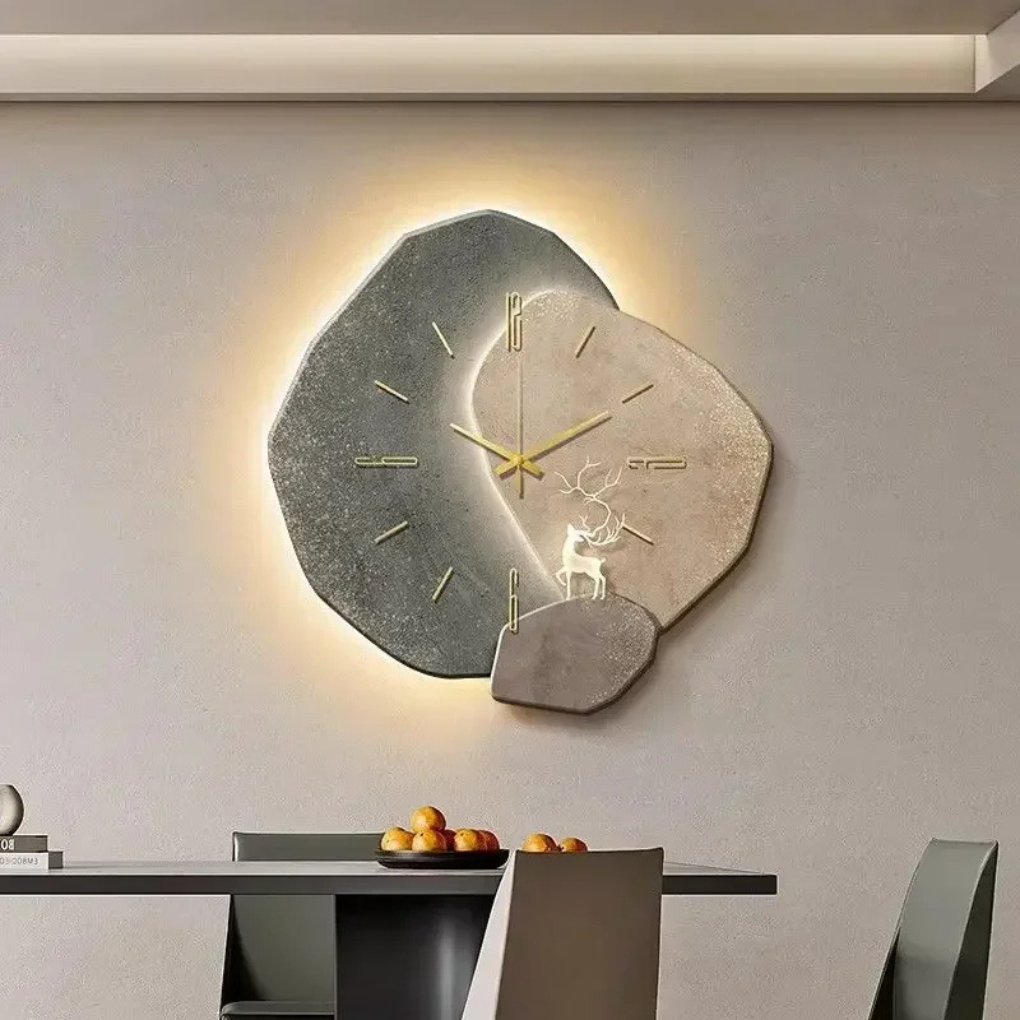 Olvoria | Modern Wall Clock with Integrated LED Light