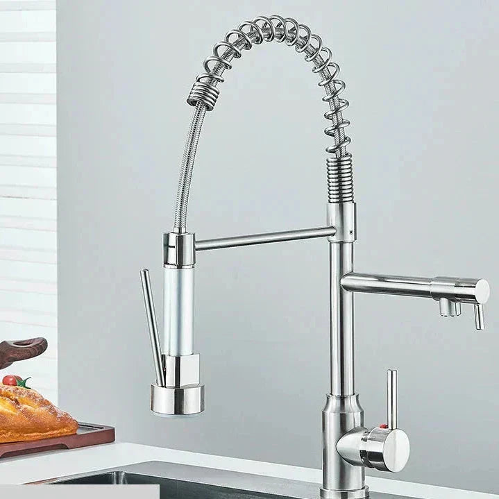 Olvoria | NickelFlex Kitchen Faucet | 360° Rotation | Stainless Steel