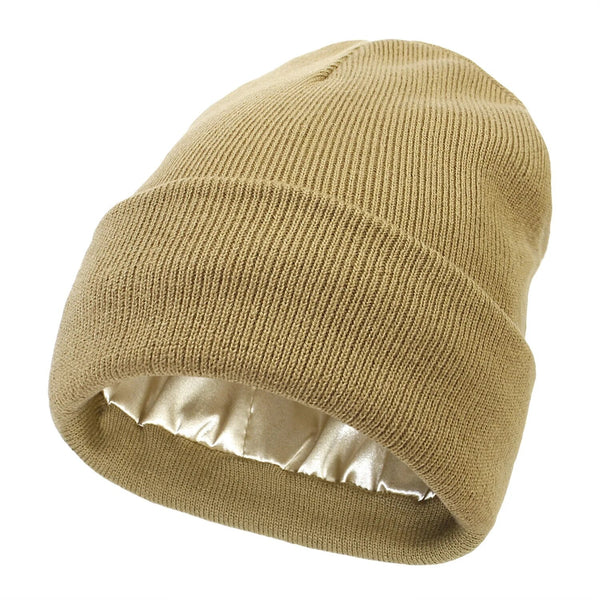 Olvoria | Noor Silk Winter Hat – Wool & Silk – Anti-Frizz Hair Protection