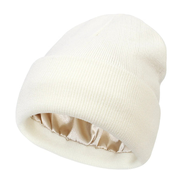 Olvoria | Noor Silk Winter Hat – Wool & Silk – Anti-Frizz Hair Protection