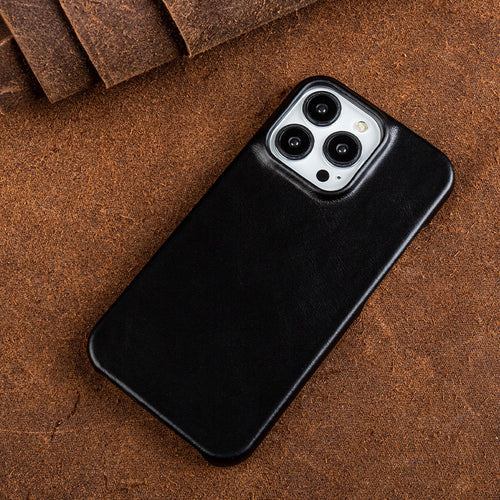 Olvoria | Oil Wax Genuine Leather Apple iPhone Case