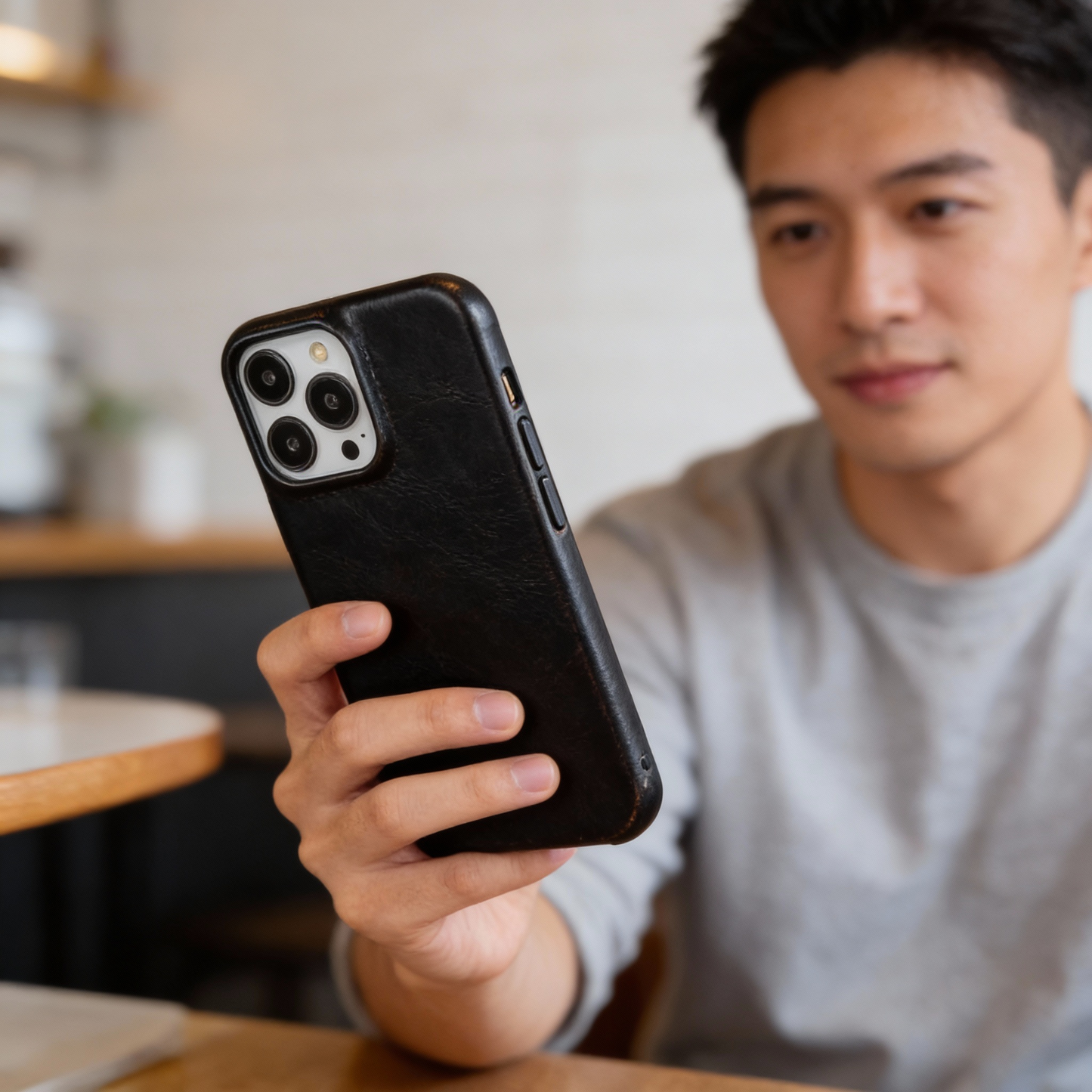 Olvoria | Oil Wax Genuine Leather Apple iPhone Case