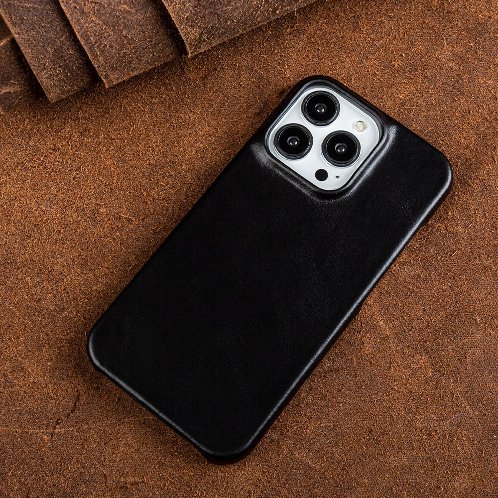 Olvoria | Oil Wax Genuine Leather Apple iPhone Case