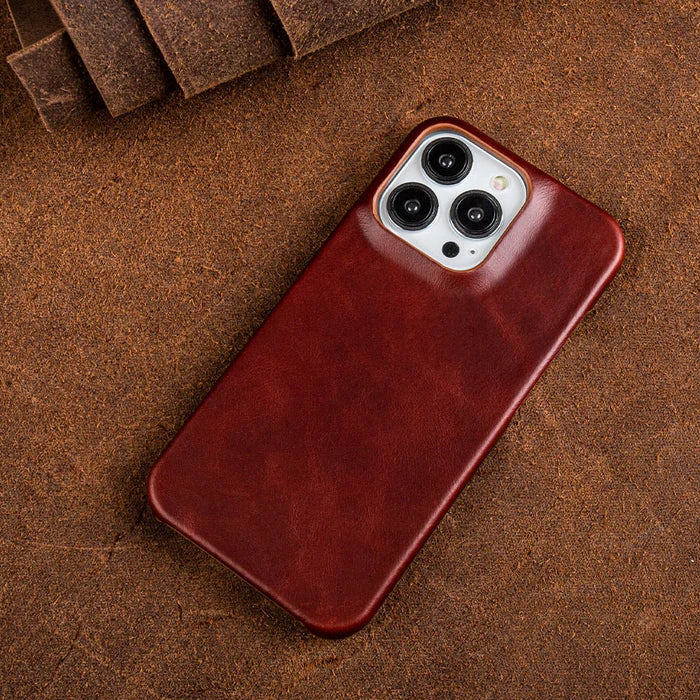 Olvoria | Oil Wax Genuine Leather Apple iPhone Case