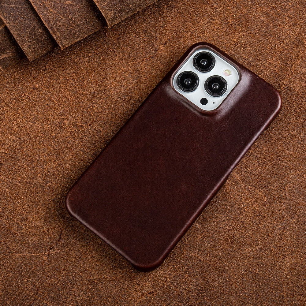 Olvoria | Oil Wax Genuine Leather Apple iPhone Case