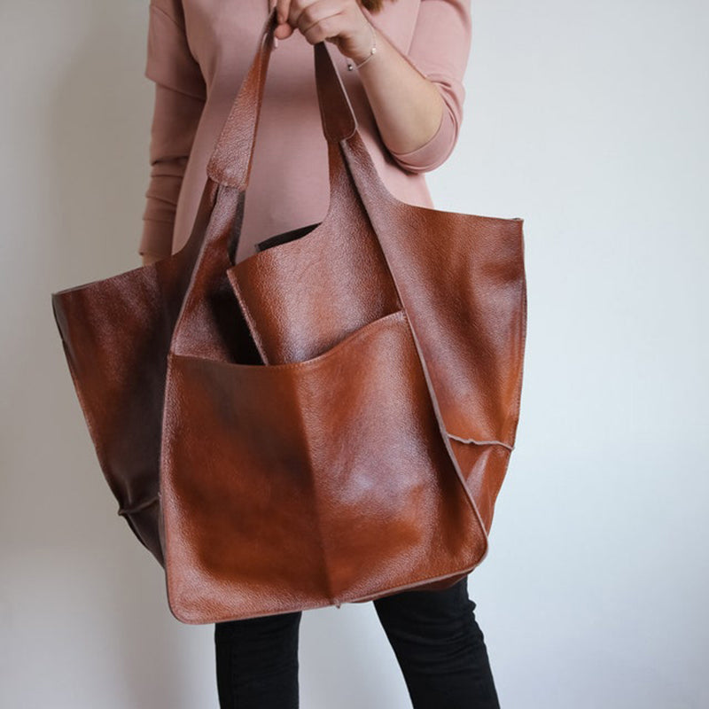 Olvoria | Oversized Leather Weekend Bags