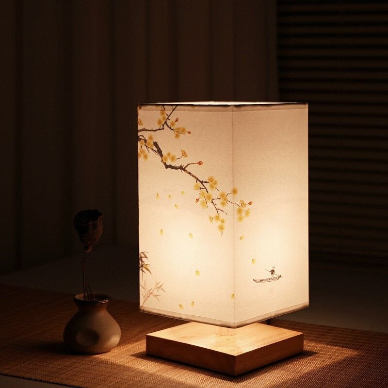 Olvoria | Paper Table Lamp | Japanese Scandinavian Style | Warm Light