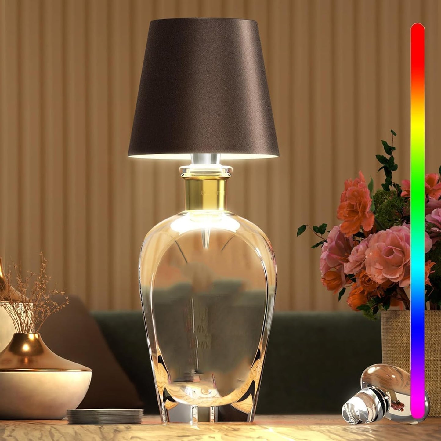 Olvoria | Portable LED Bottle Lamp with Touch Control