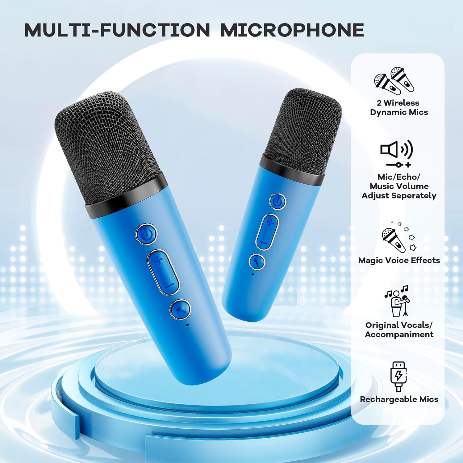 Olvoria | Portable Mini Karaoke Machine with Bluetooth Speaker and 2 Wireless Microphones – Veylo