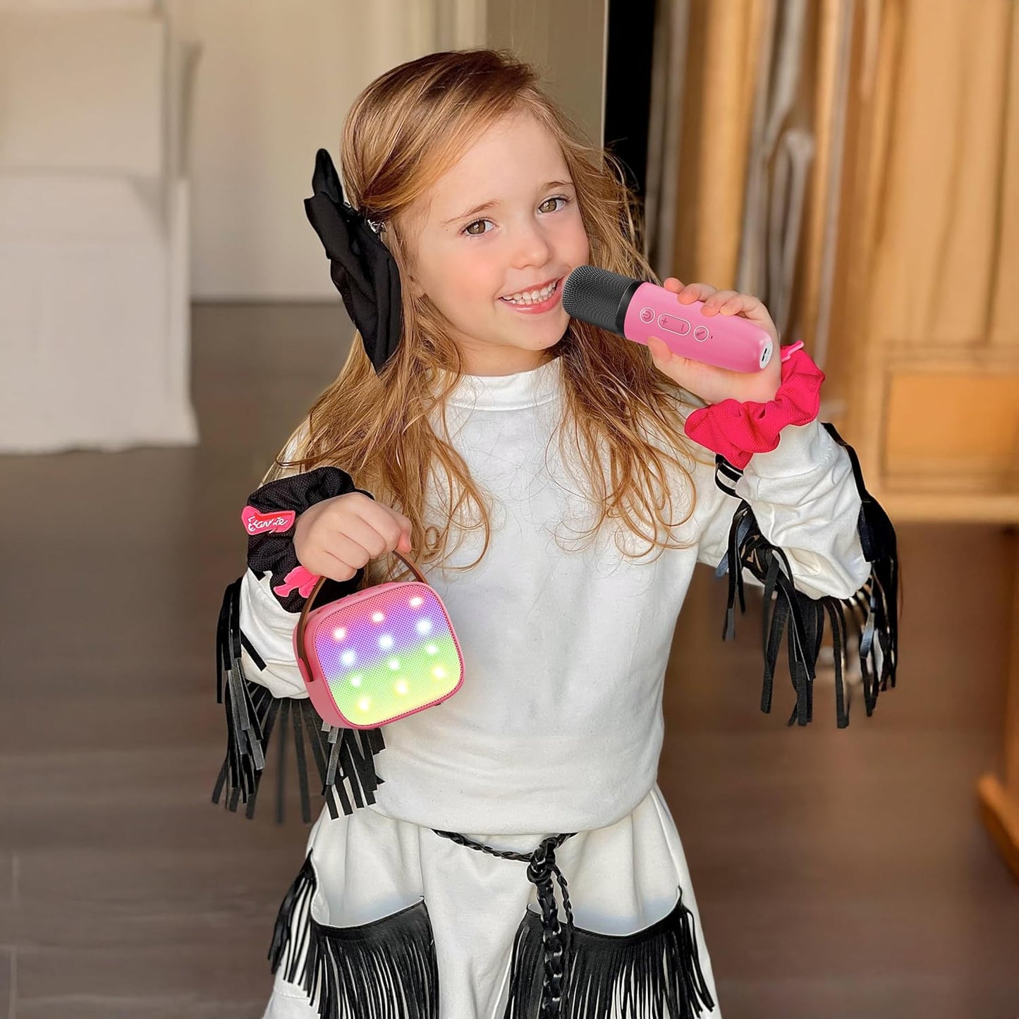Olvoria | Portable Mini Karaoke Machine with Bluetooth Speaker and 2 Wireless Microphones – Veylo