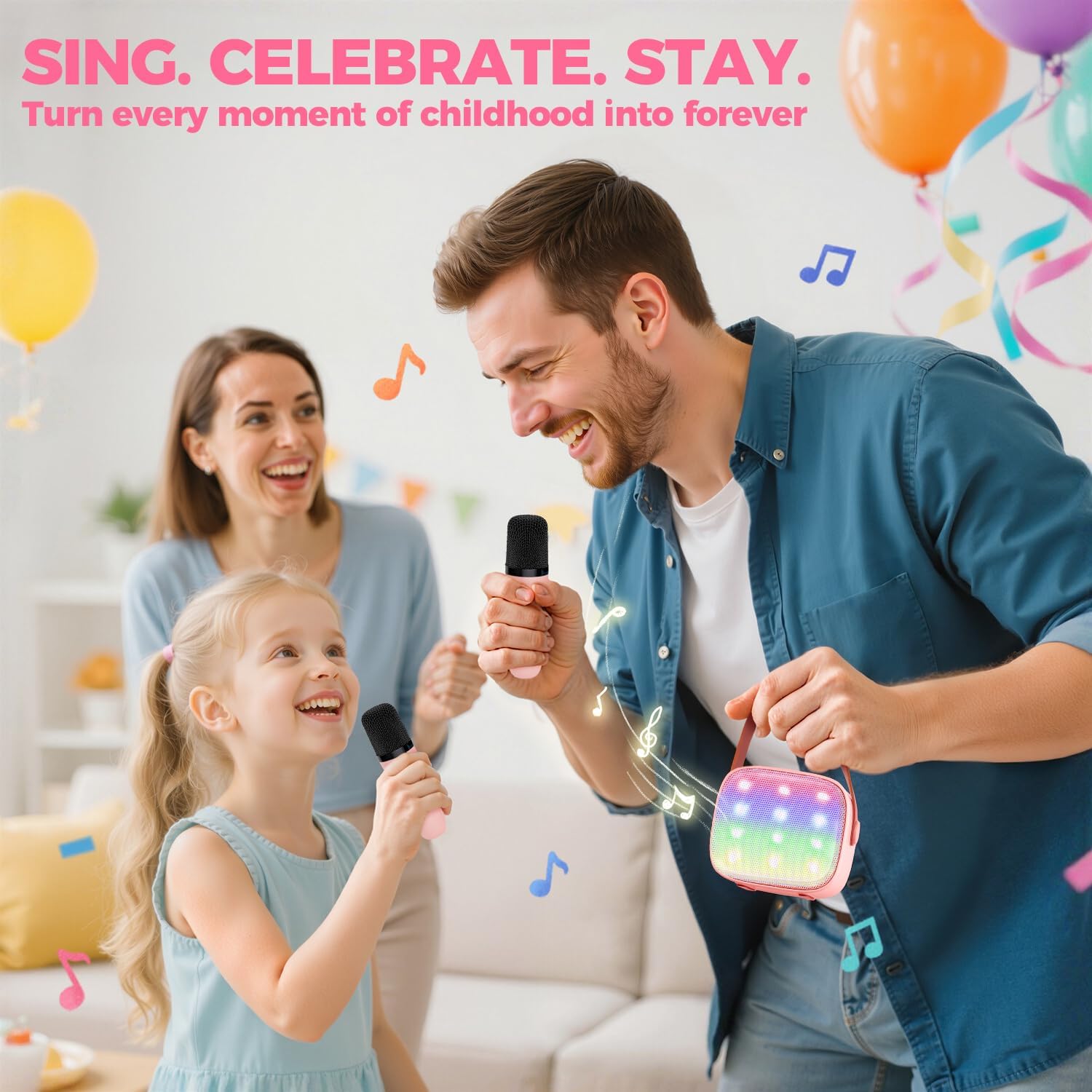 Olvoria | Portable Mini Karaoke Machine with Bluetooth Speaker and 2 Wireless Microphones – Veylo