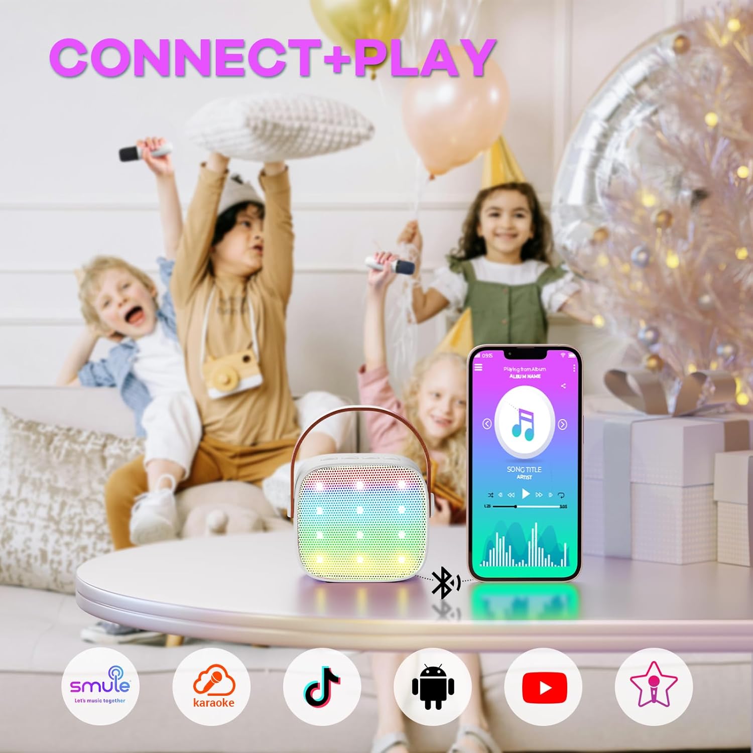 Olvoria | Portable Mini Karaoke Machine with Bluetooth Speaker and 2 Wireless Microphones – Veylo