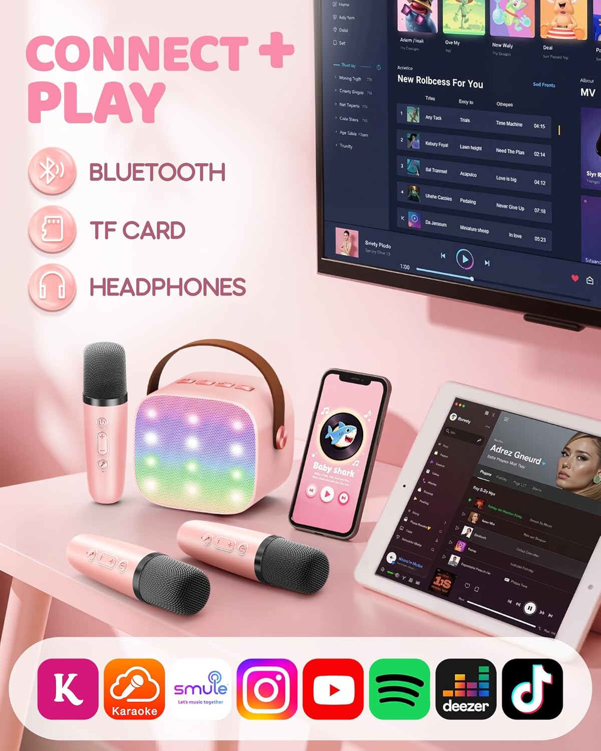 Olvoria | Portable Mini Karaoke Machine with Bluetooth Speaker and 2 Wireless Microphones – Veylo