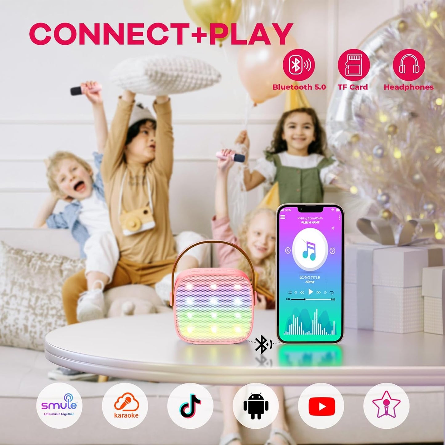 Olvoria | Portable Mini Karaoke Machine with Bluetooth Speaker and 2 Wireless Microphones – Veylo