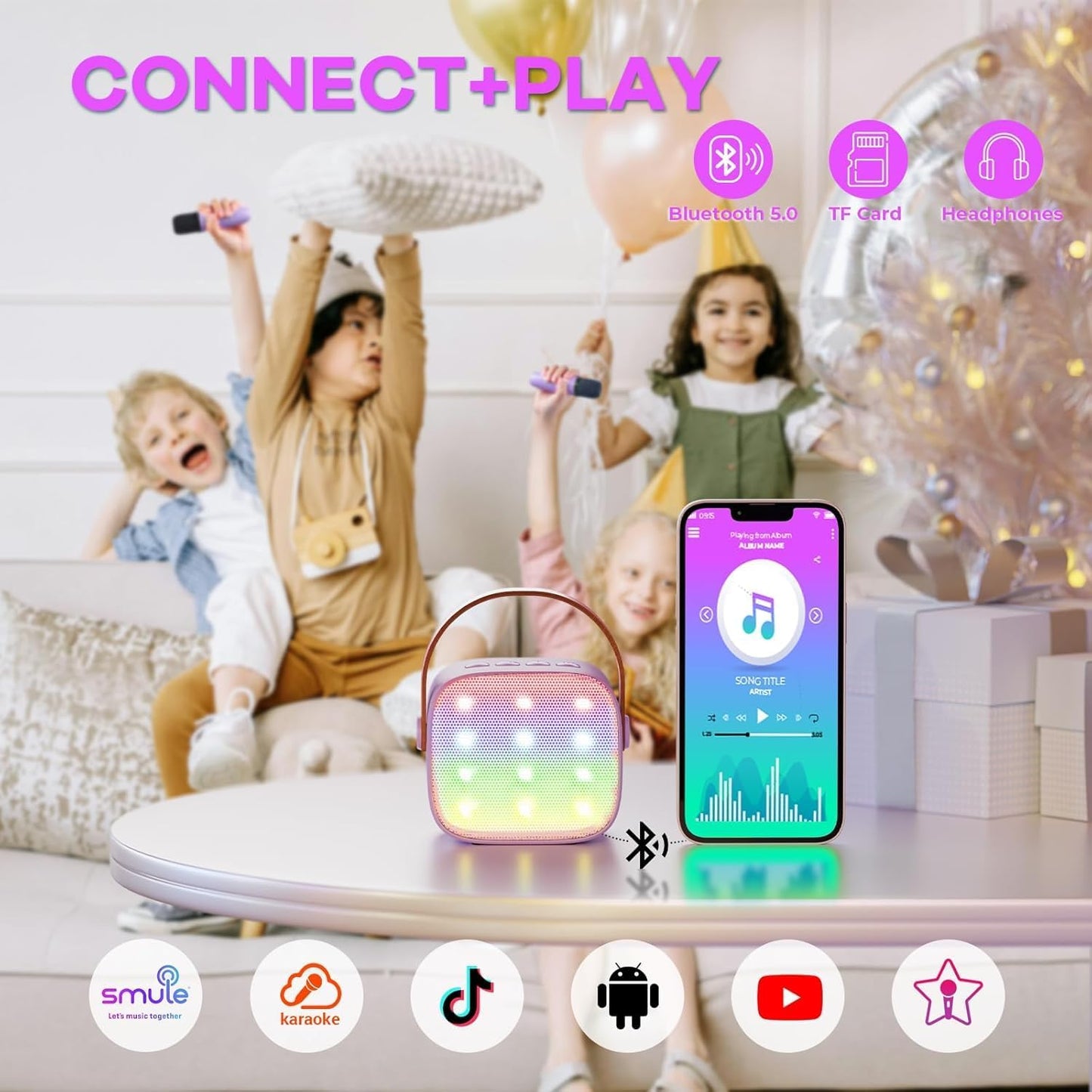 Olvoria | Portable Mini Karaoke Machine with Bluetooth Speaker and 2 Wireless Microphones – Veylo