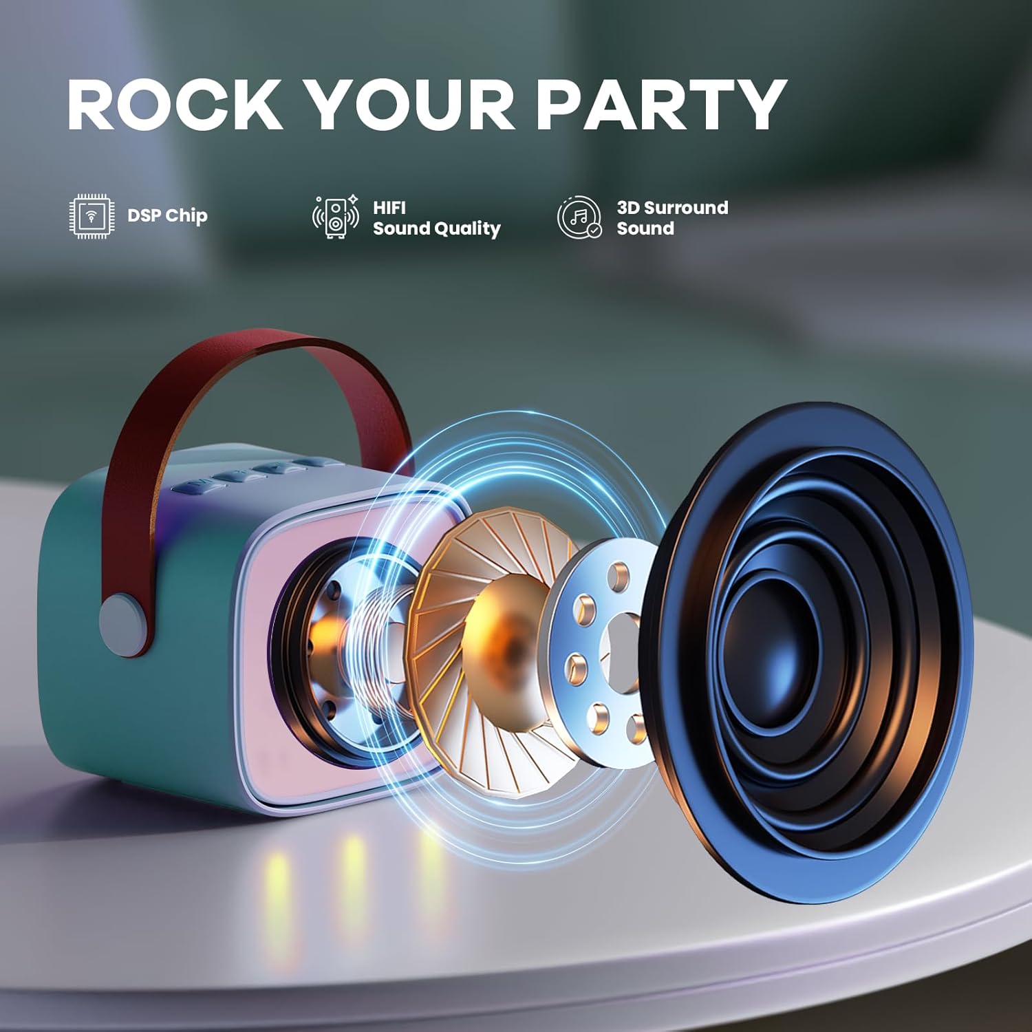 Olvoria | Portable Mini Karaoke Machine with Bluetooth Speaker and 2 Wireless Microphones – Veylo