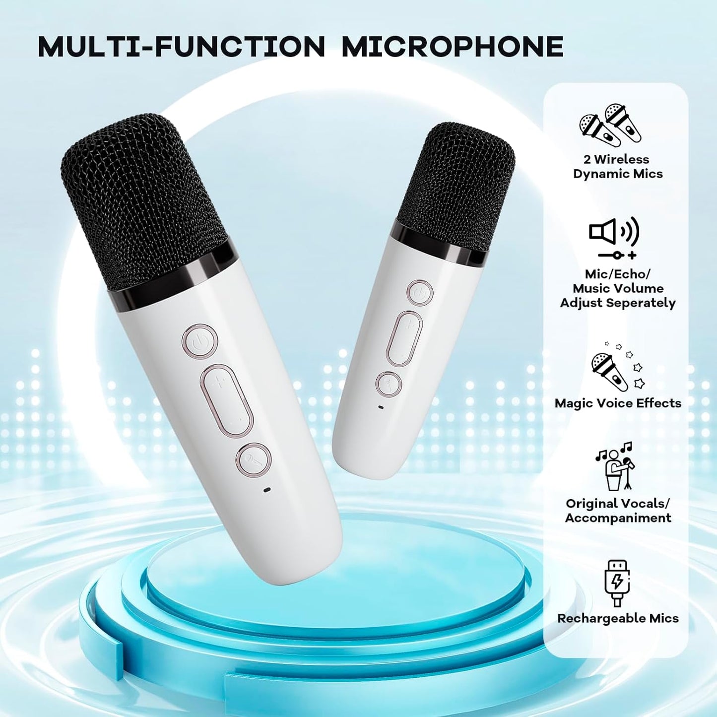 Olvoria | Portable Mini Karaoke Machine with Bluetooth Speaker and 2 Wireless Microphones – Veylo