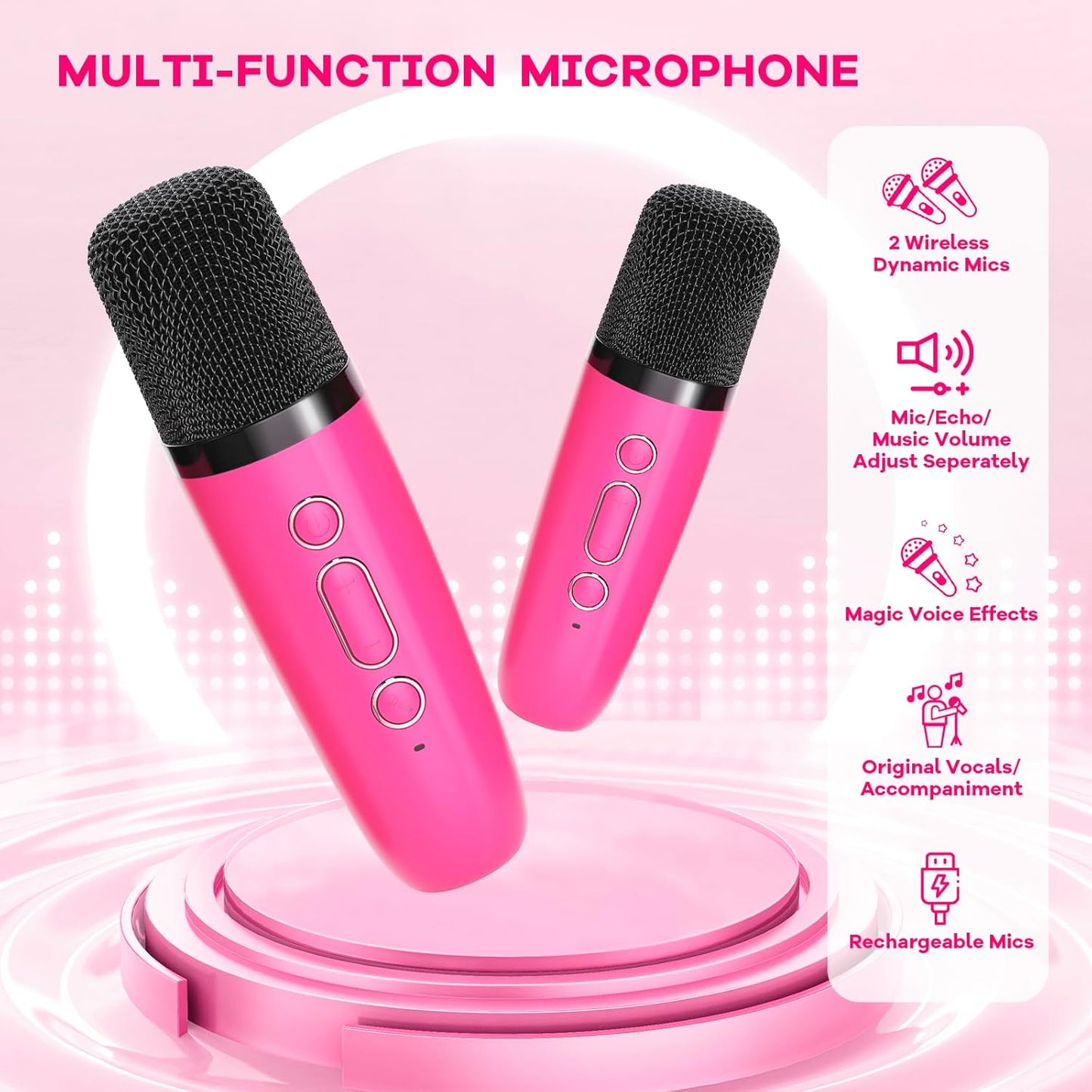 Olvoria | Portable Mini Karaoke Machine with Bluetooth Speaker and 2 Wireless Microphones – Veylo