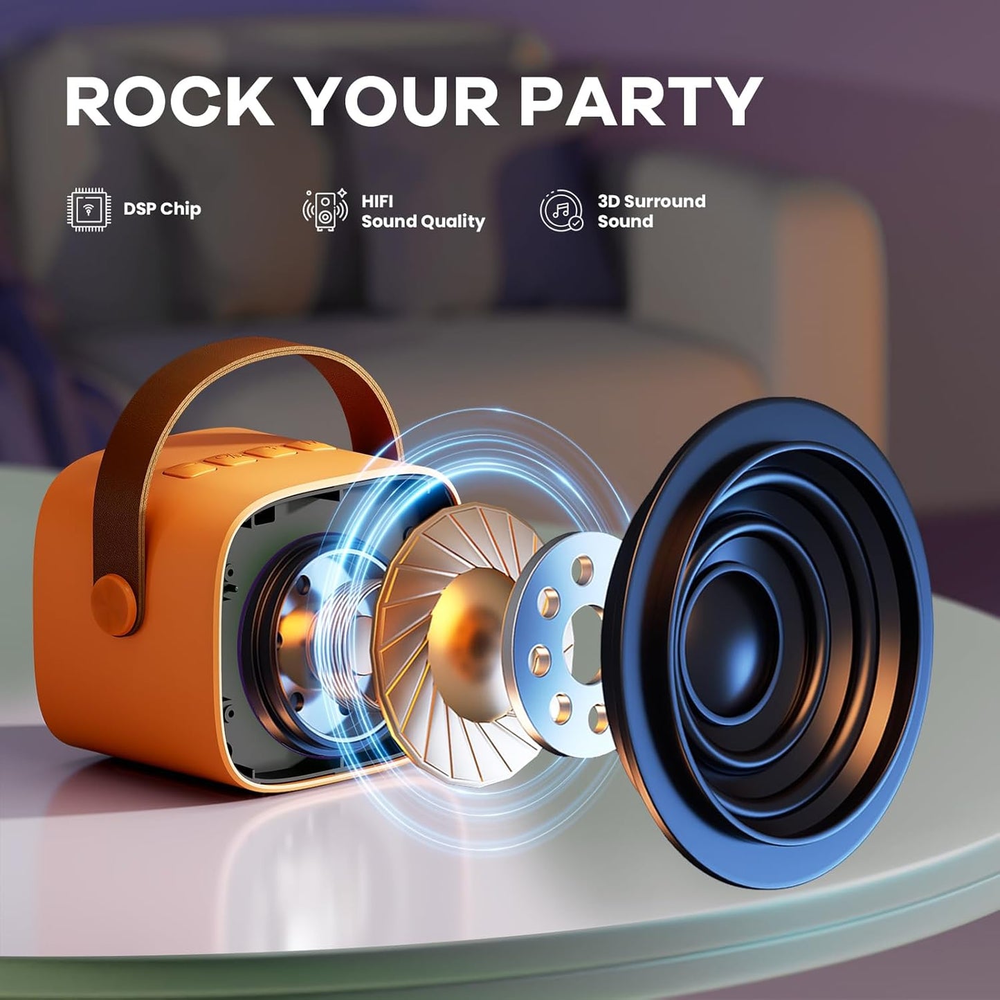 Olvoria | Portable Mini Karaoke Machine with Bluetooth Speaker and 2 Wireless Microphones – Veylo