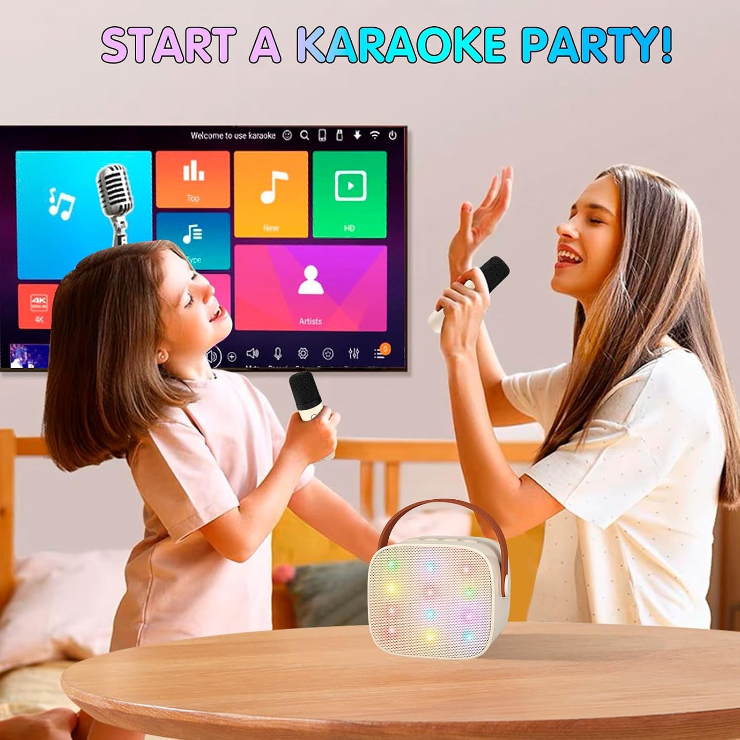 Olvoria | Portable Mini Karaoke Machine with Bluetooth Speaker and 2 Wireless Microphones – Veylo