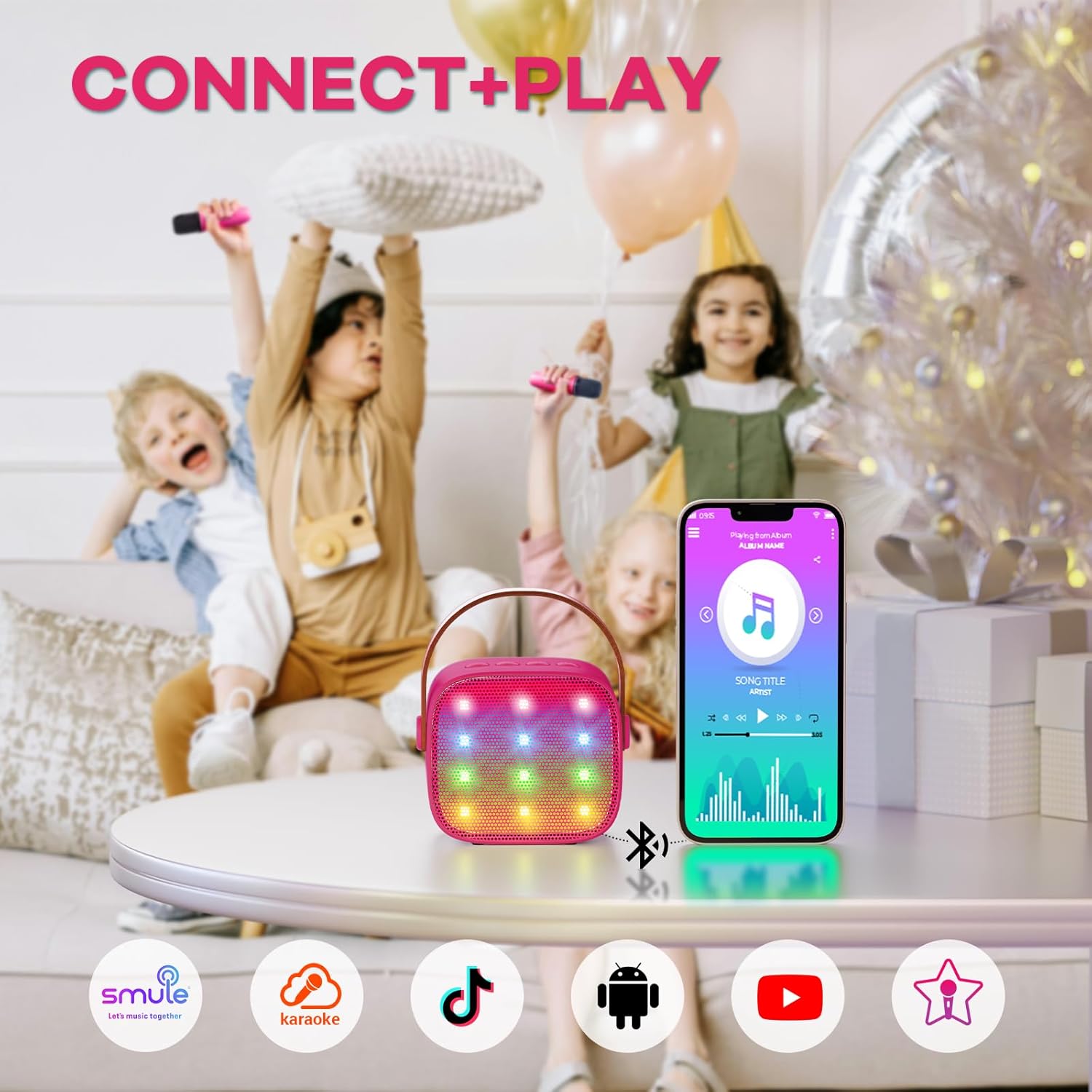 Olvoria | Portable Mini Karaoke Machine with Bluetooth Speaker and 2 Wireless Microphones – Veylo