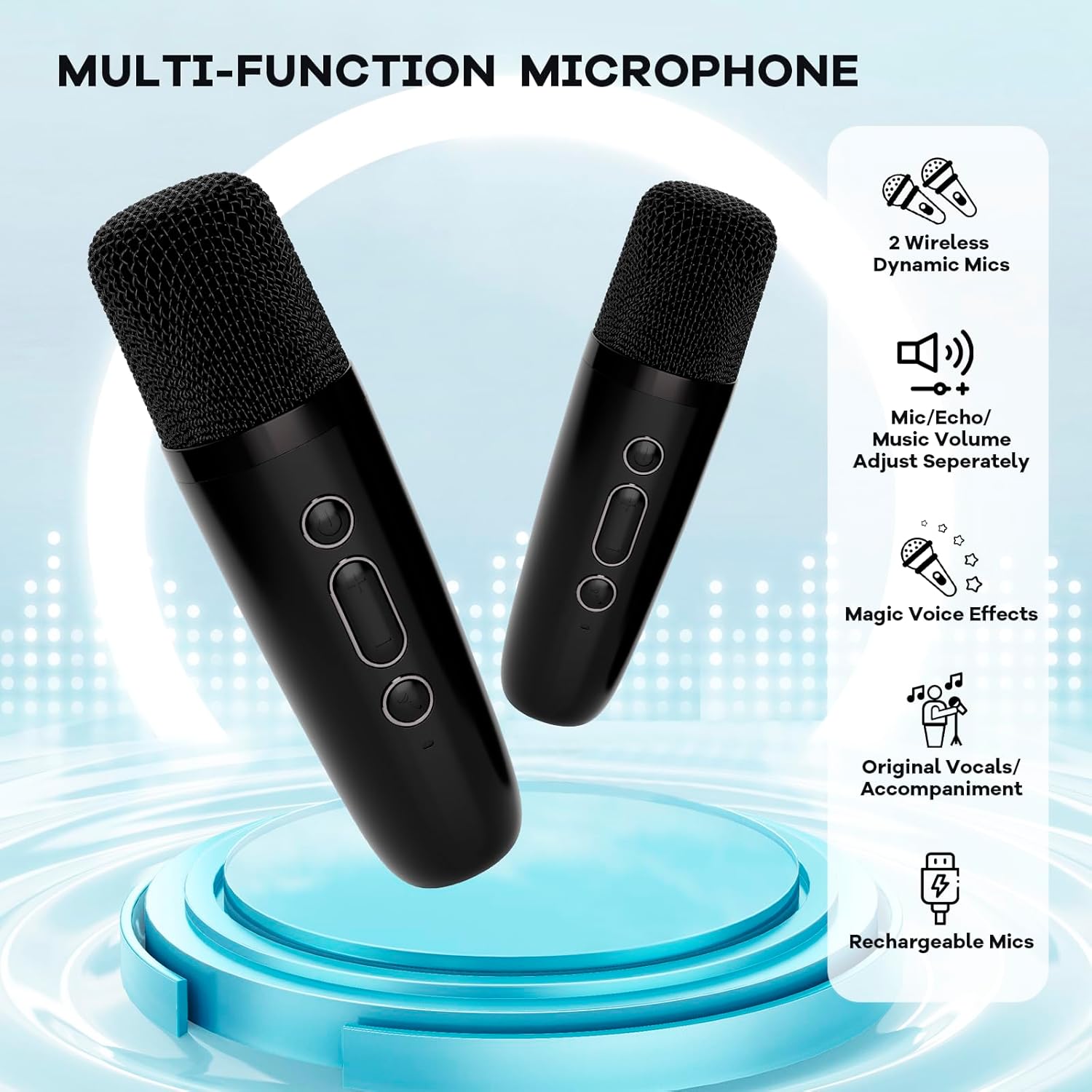 Olvoria | Portable Mini Karaoke Machine with Bluetooth Speaker and 2 Wireless Microphones – Veylo