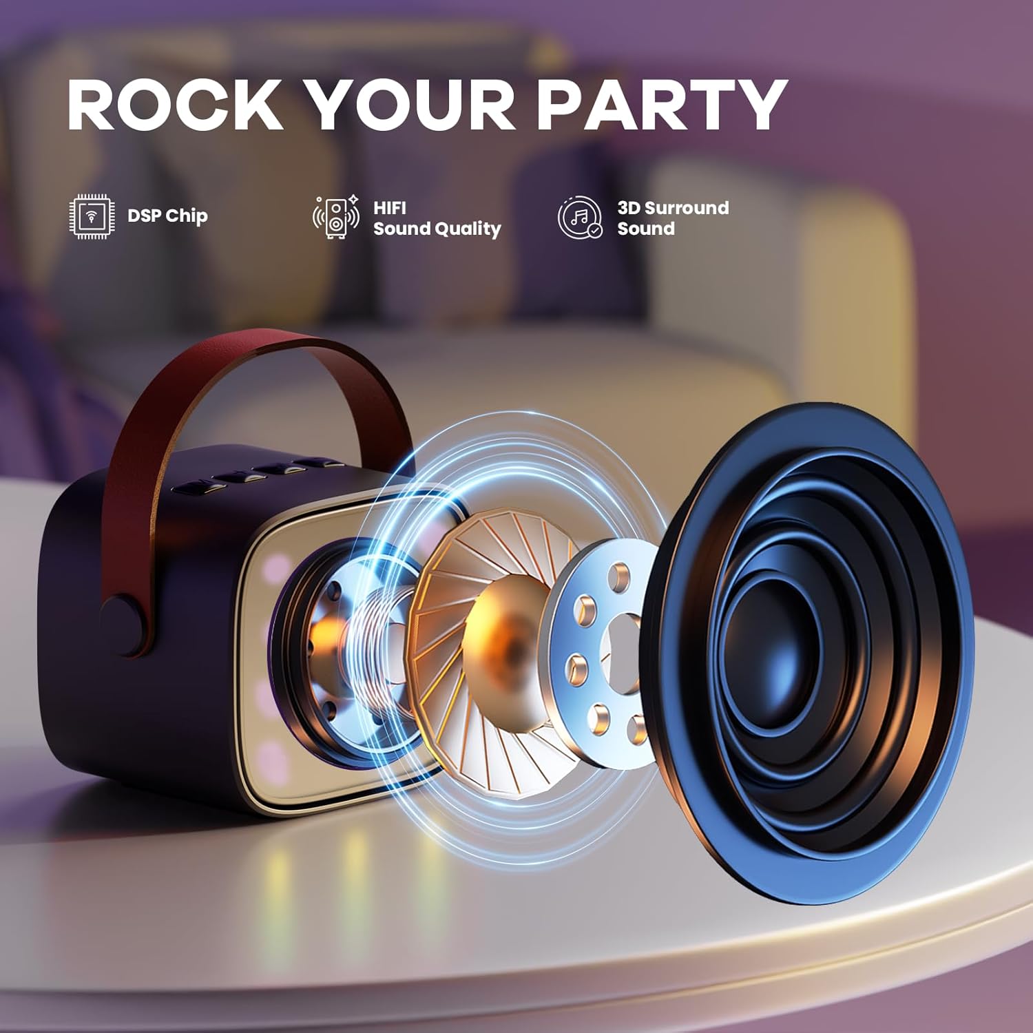 Olvoria | Portable Mini Karaoke Machine with Bluetooth Speaker and 2 Wireless Microphones – Veylo