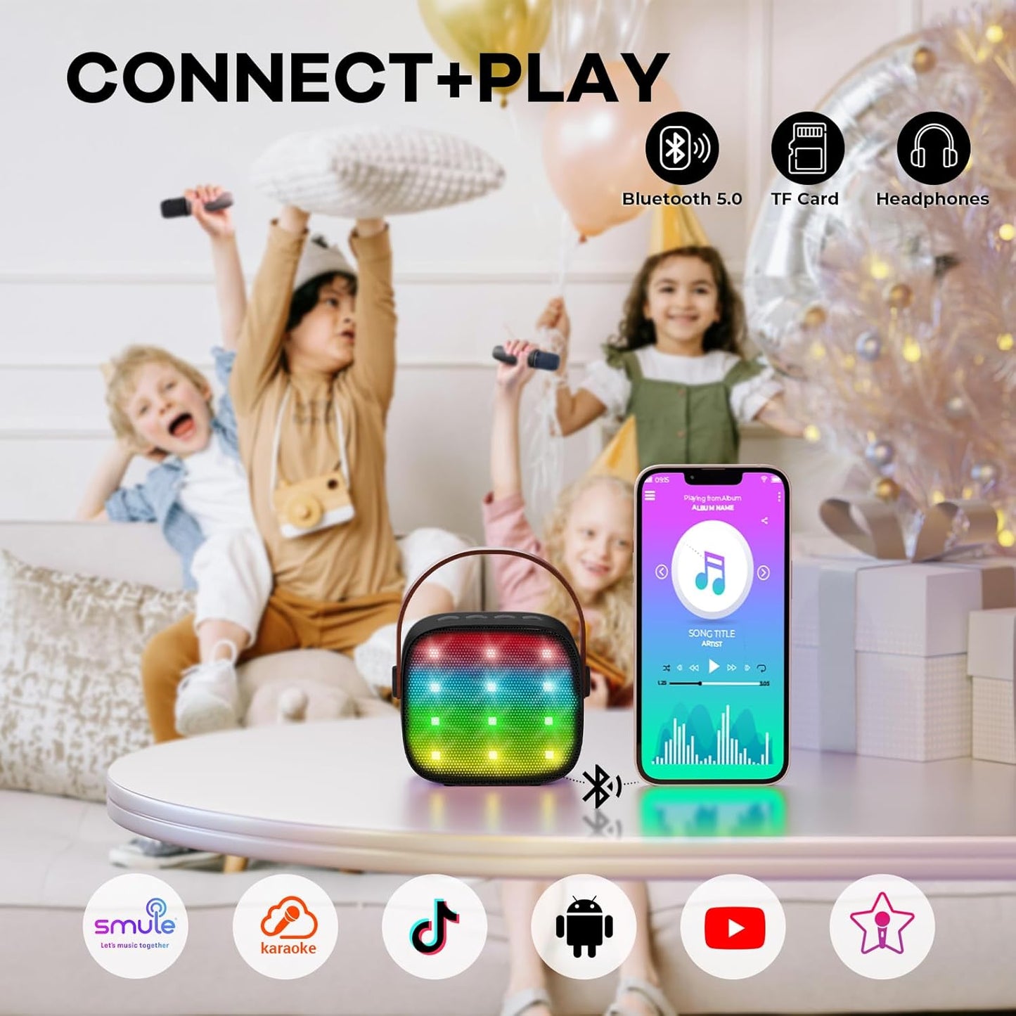 Olvoria | Portable Mini Karaoke Machine with Bluetooth Speaker and 2 Wireless Microphones – Veylo