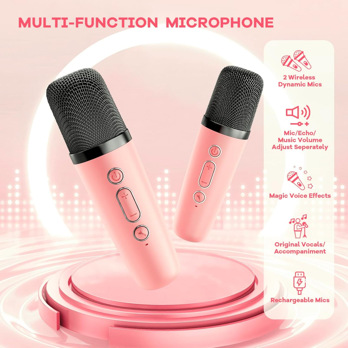 Olvoria | Portable Mini Karaoke Machine with Bluetooth Speaker and 2 Wireless Microphones – Veylo