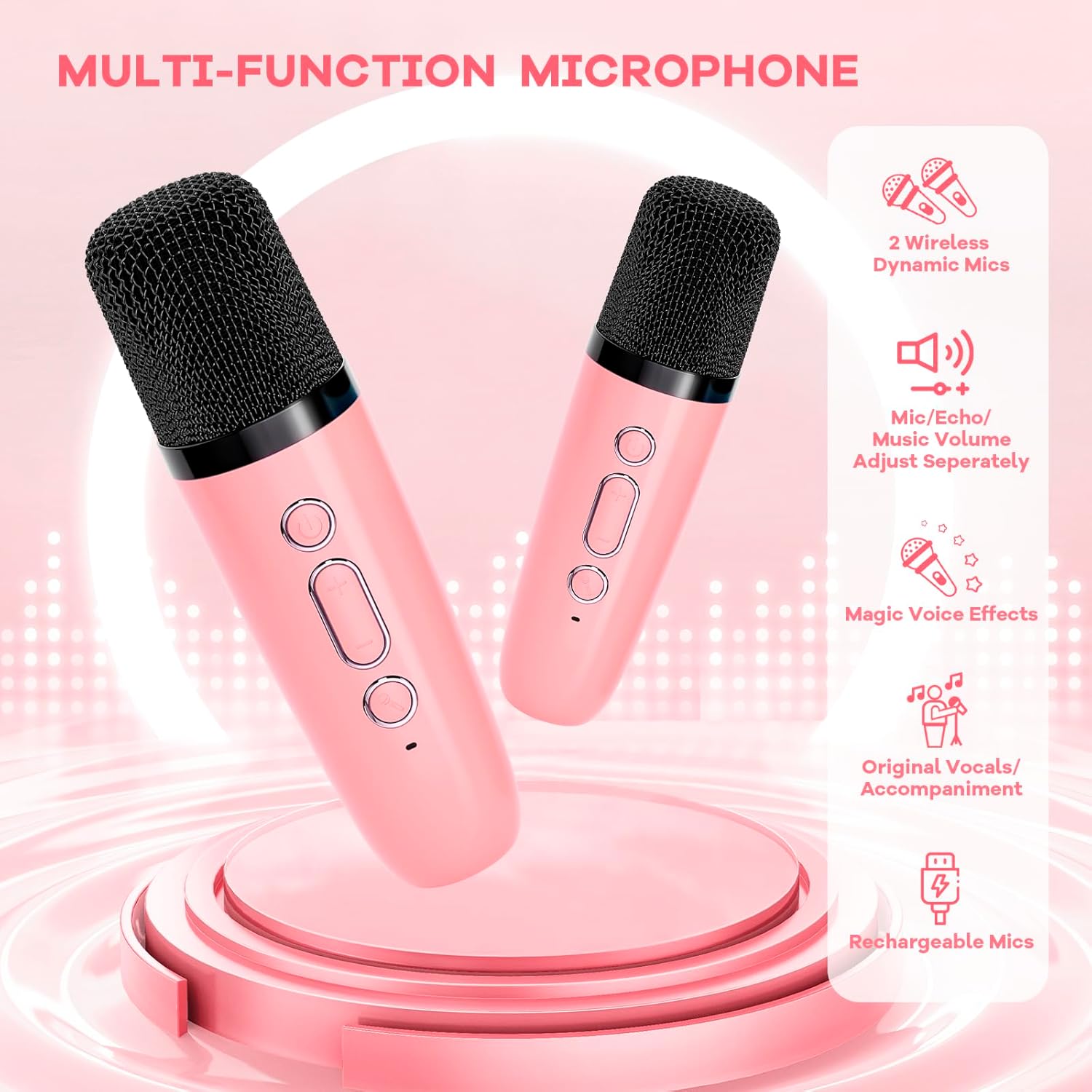 Olvoria | Portable Mini Karaoke Machine with Bluetooth Speaker and 2 Wireless Microphones – Veylo