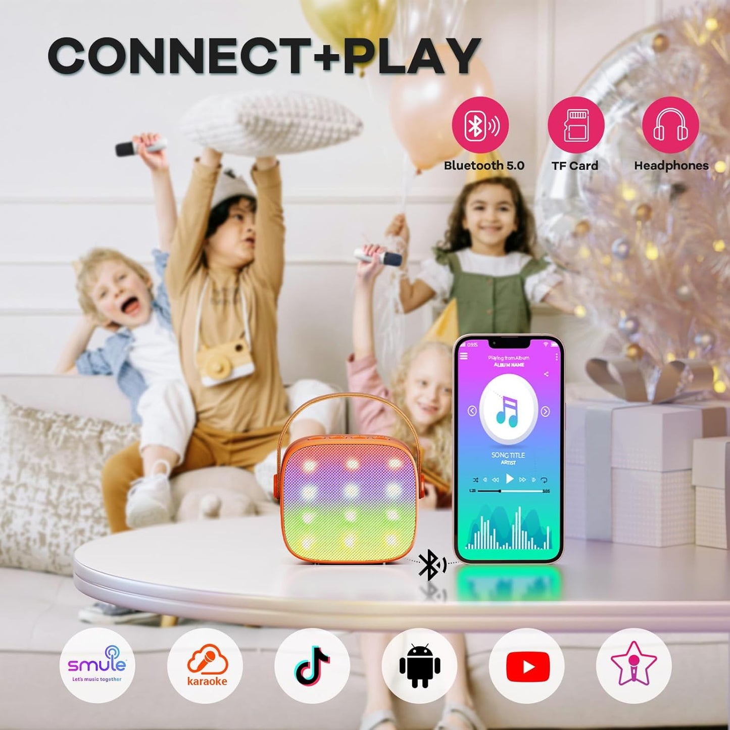 Olvoria | Portable Mini Karaoke Machine with Bluetooth Speaker and 2 Wireless Microphones – Veylo