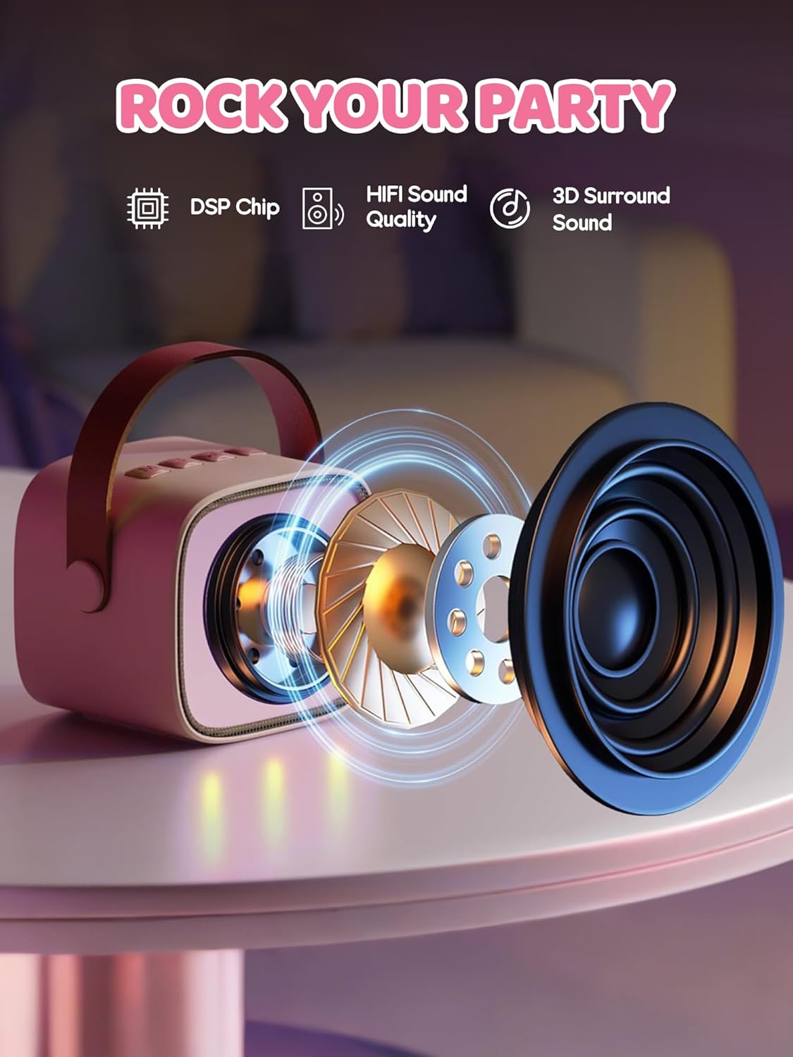 Olvoria | Portable Mini Karaoke Machine with Bluetooth Speaker and 2 Wireless Microphones – Veylo