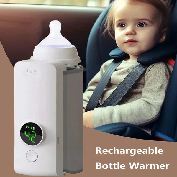 Olvoria | Portable Rechargeable Baby Bottle Warmer with Digital Display