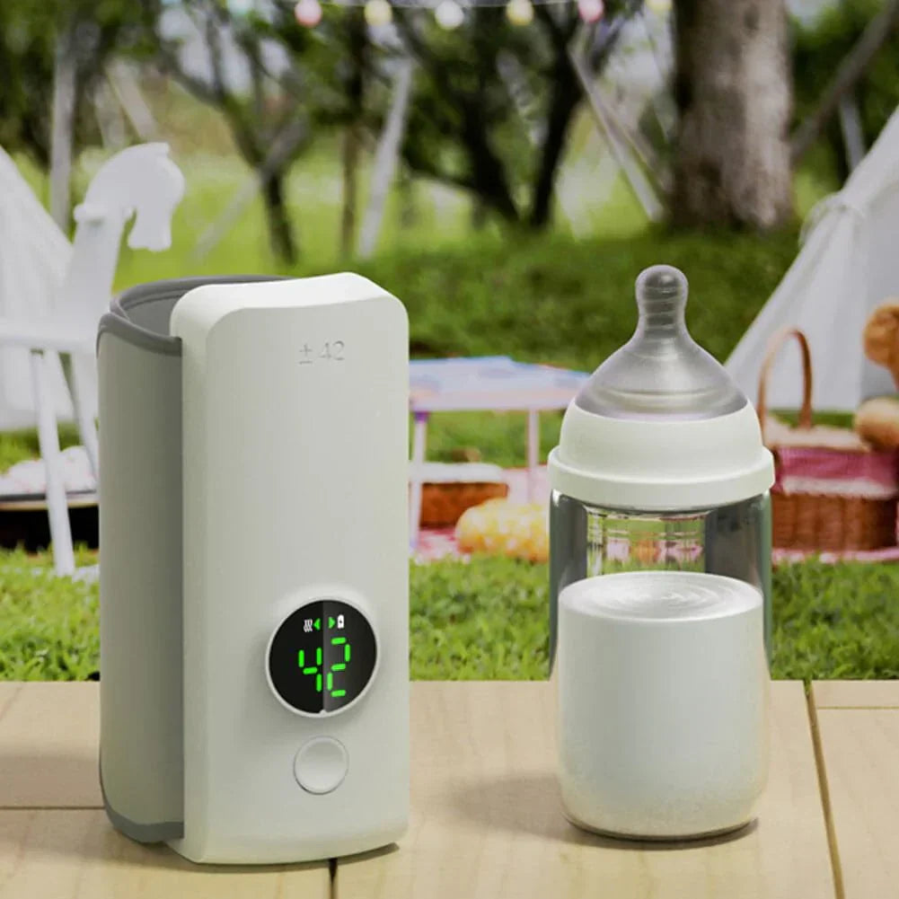Olvoria | Portable Rechargeable Baby Bottle Warmer with Digital Display