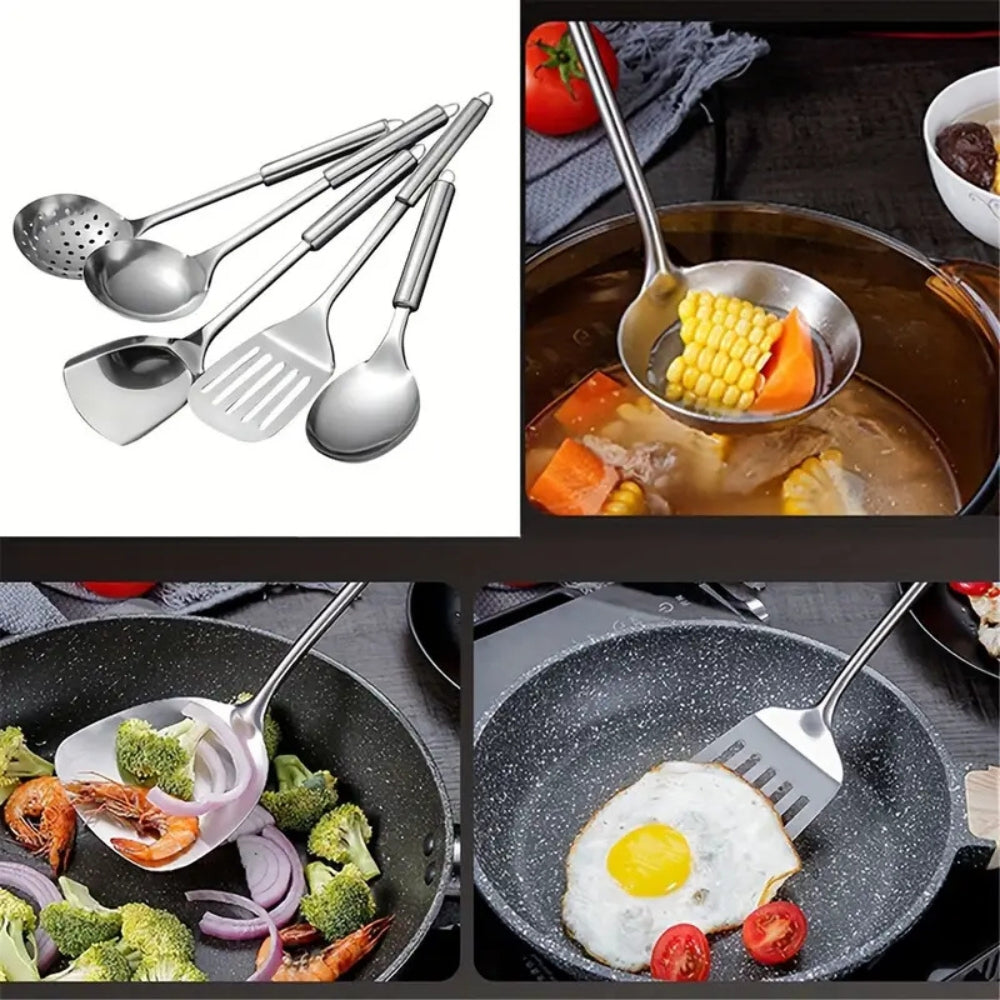Olvoria | Premium Stainless Steel Kitchen Utensils | 5 Piece Set