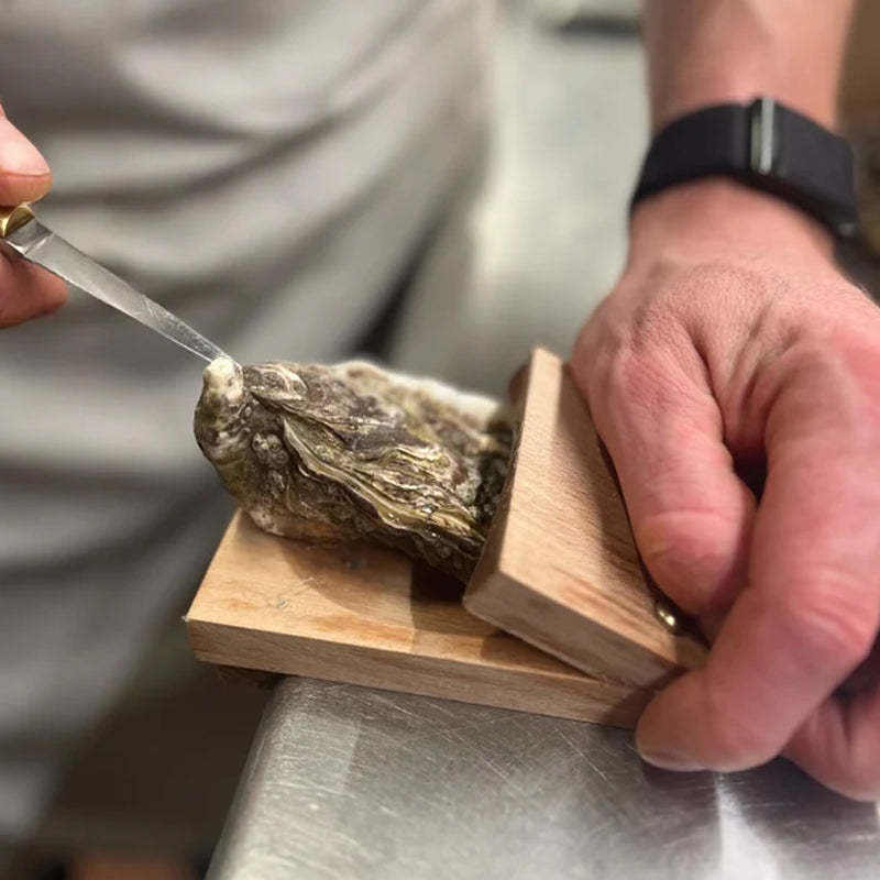 Olvoria | Premium Wood Handle Oyster Shell Opener Clamp