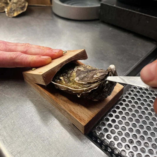 Olvoria | Premium Wood Handle Oyster Shell Opener Clamp