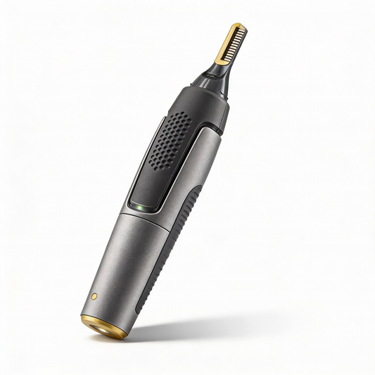 Olvoria | Professional Ultra-Thin Precision Trimmer | Titanium Stainless Steel Blades | Integrated LED Light | Micro-Oscillation Technology | For Nose, Ears & Contours