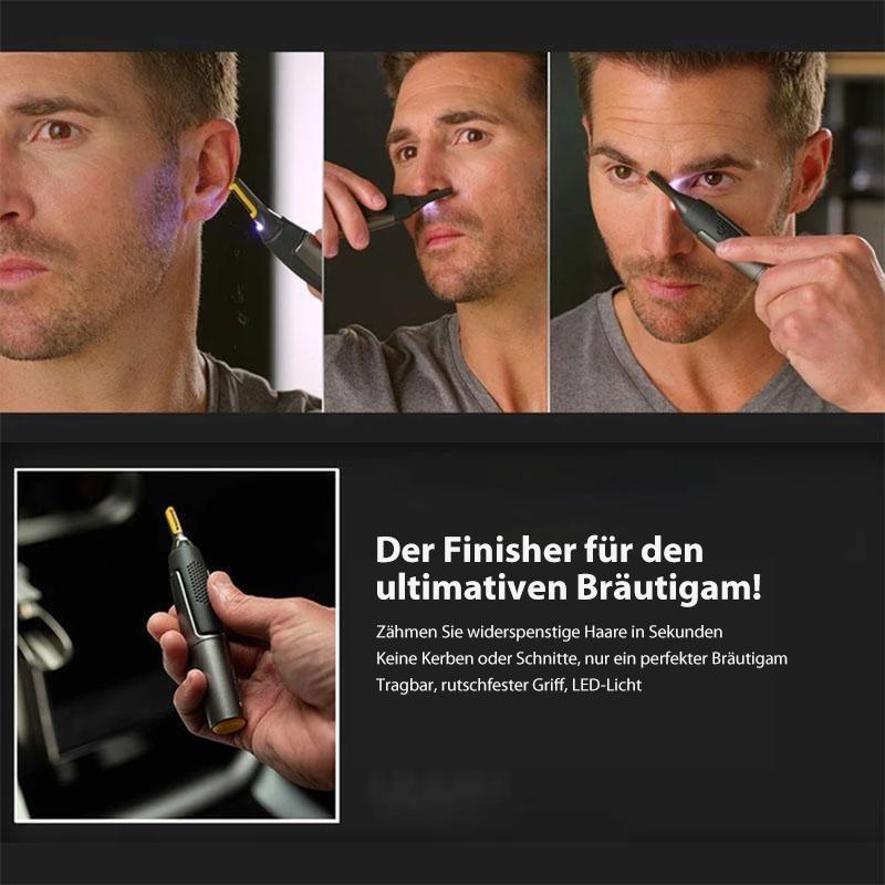 Olvoria | Professional Ultra-Thin Precision Trimmer | Titanium Stainless Steel Blades | Integrated LED Light | Micro-Oscillation Technology | For Nose, Ears & Contours