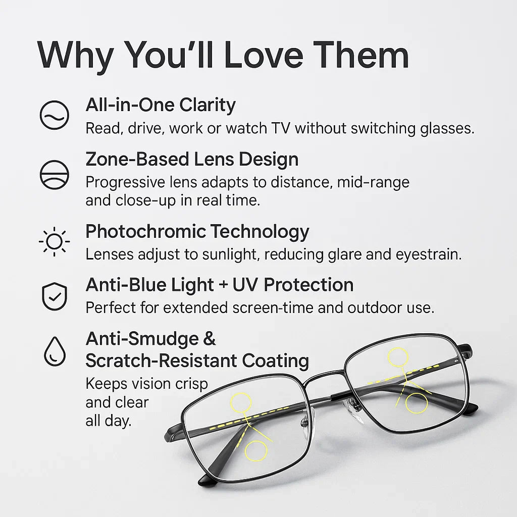 Olvoria | Progressive Multifocal Glasses for Clear Vision - German Intelligent Design for Everyday Use