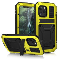Olvoria | Funda metálica protectora a prueba de golpes con cristal templado para iPhone