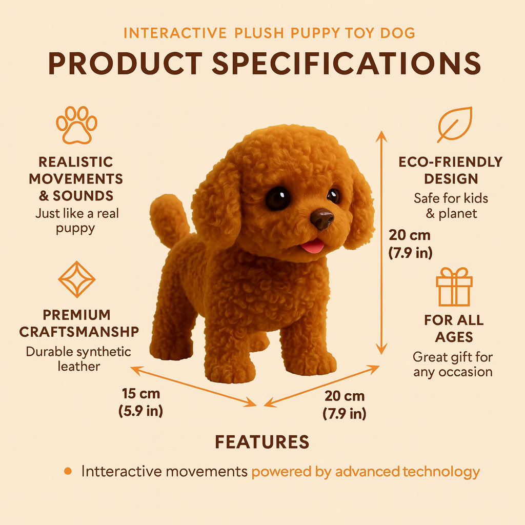 Olvoria | Realistic Puppy Interactive Plush AI Dog Robot