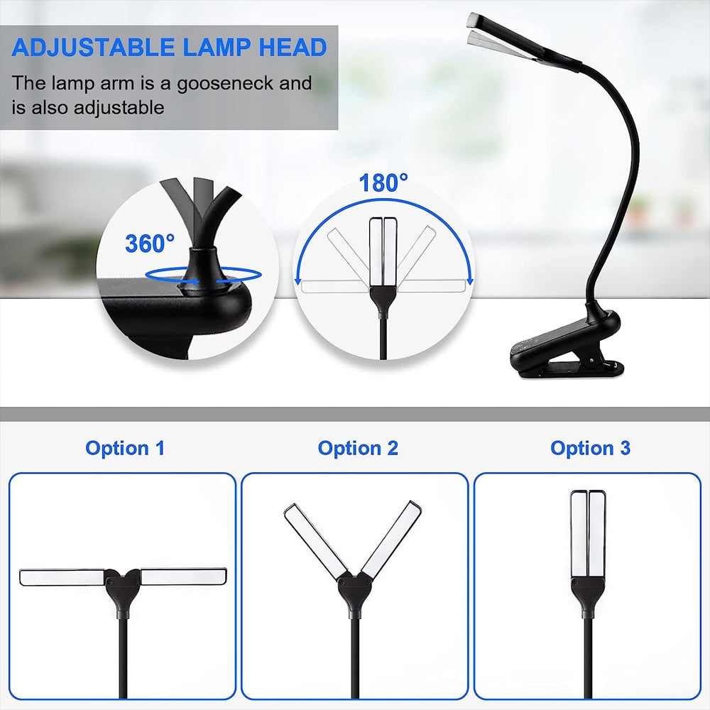 Olvoria | Rechargeable Clip-on Book Light with Dual Lighting