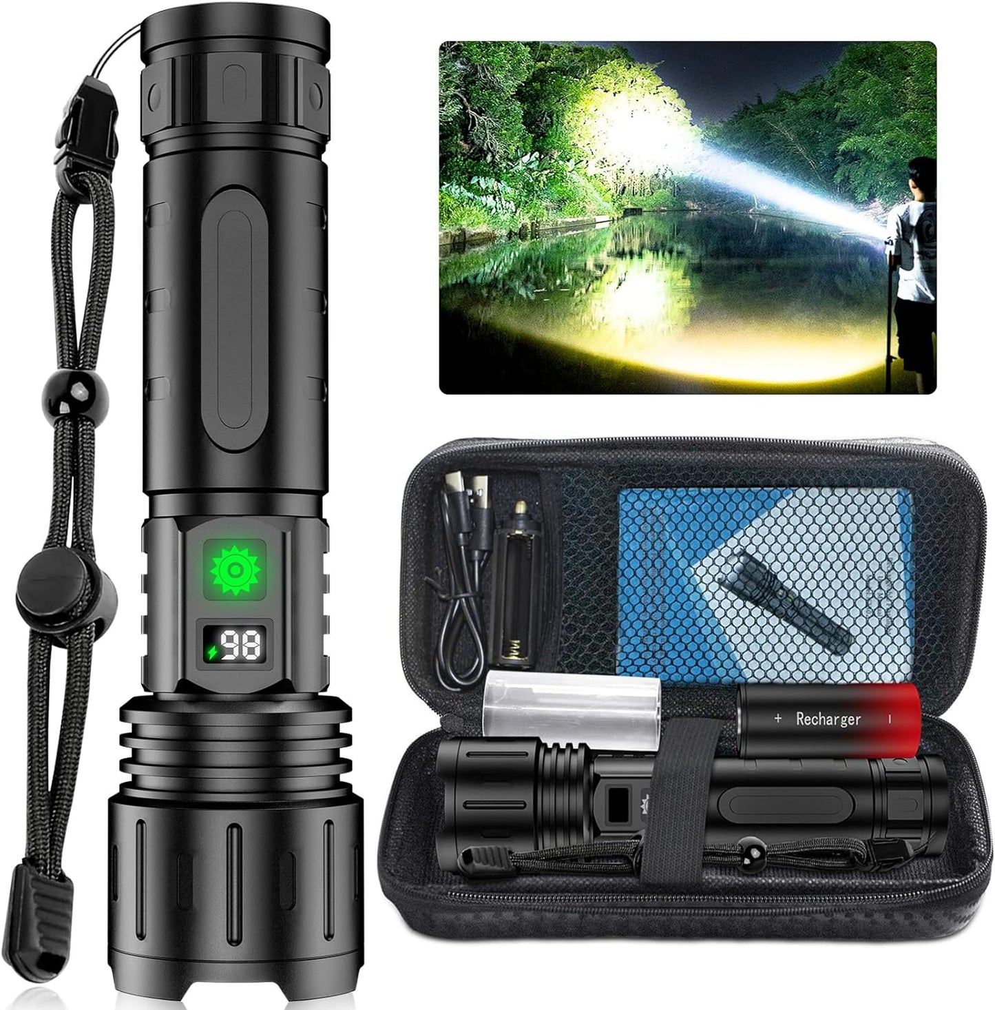 Olvoria | Rechargeable LED Flashlight with Zoom Function