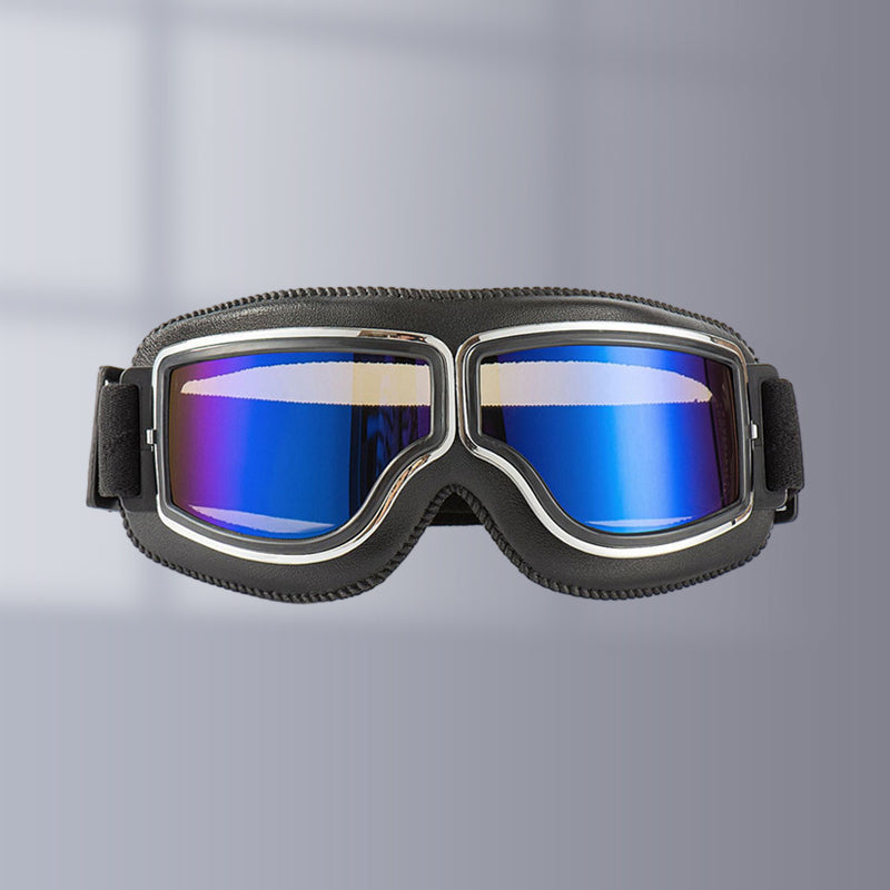 Olvoria | RoadRider | Vintage Motorcycle Goggles with Interchangeable Lenses and Comfort Padding