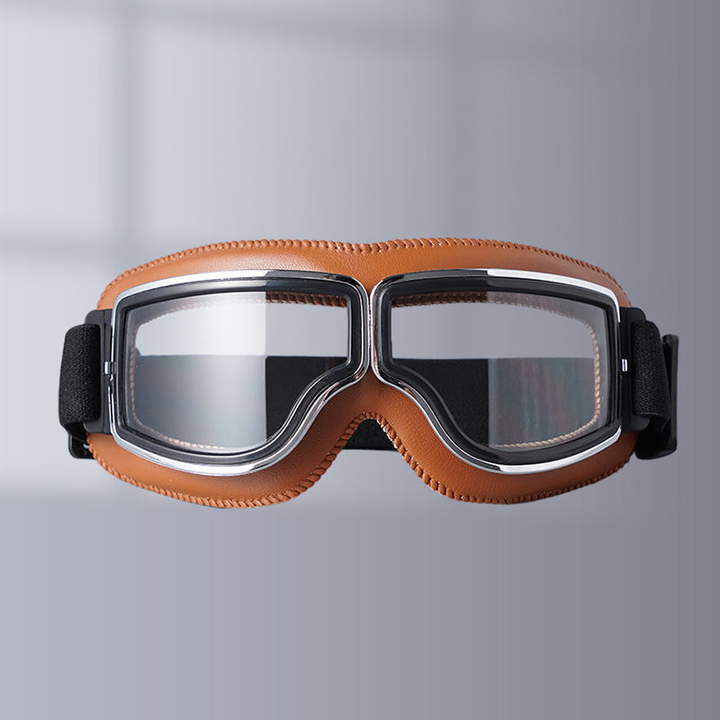 Olvoria | RoadRider | Vintage Motorcycle Goggles with Interchangeable Lenses and Comfort Padding