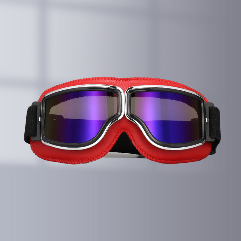 Olvoria | RoadRider | Vintage Motorcycle Goggles with Interchangeable Lenses and Comfort Padding