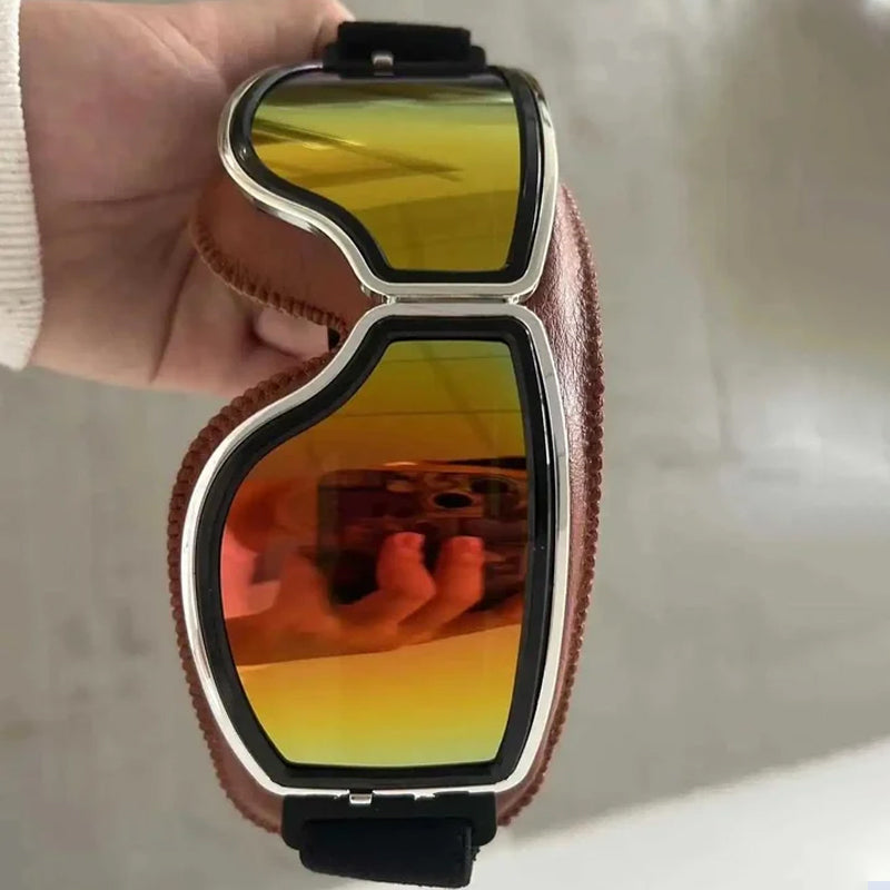 Olvoria | RoadRider | Vintage Motorcycle Goggles with Interchangeable Lenses and Comfort Padding