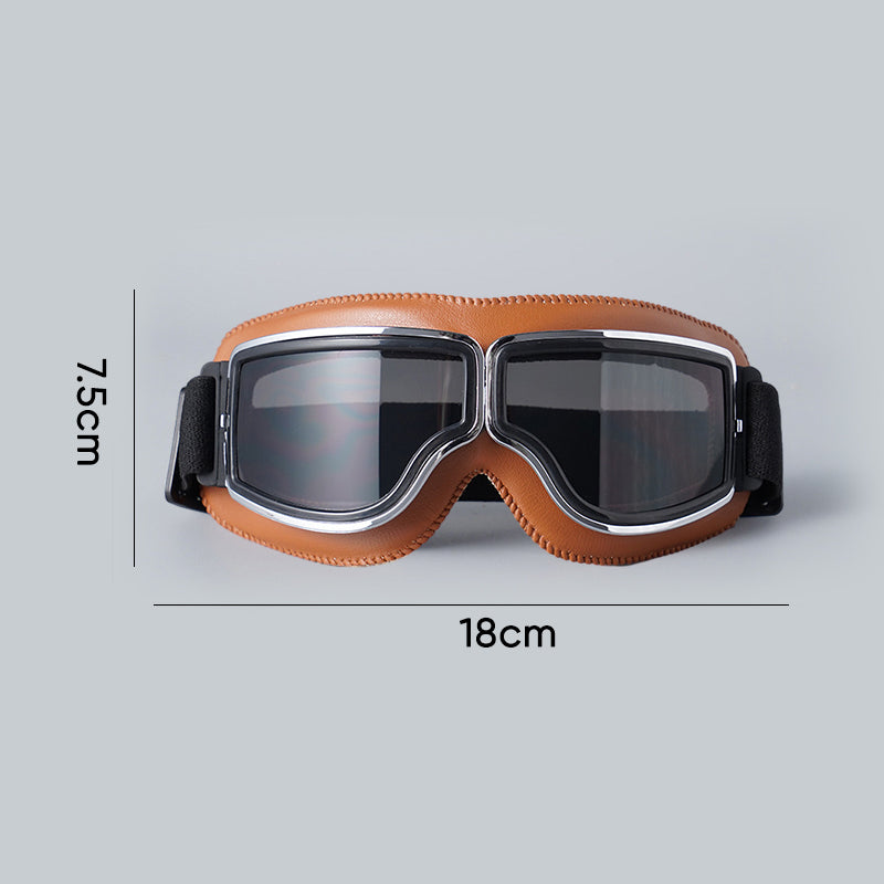 Olvoria | RoadRider | Vintage Motorcycle Goggles with Interchangeable Lenses and Comfort Padding